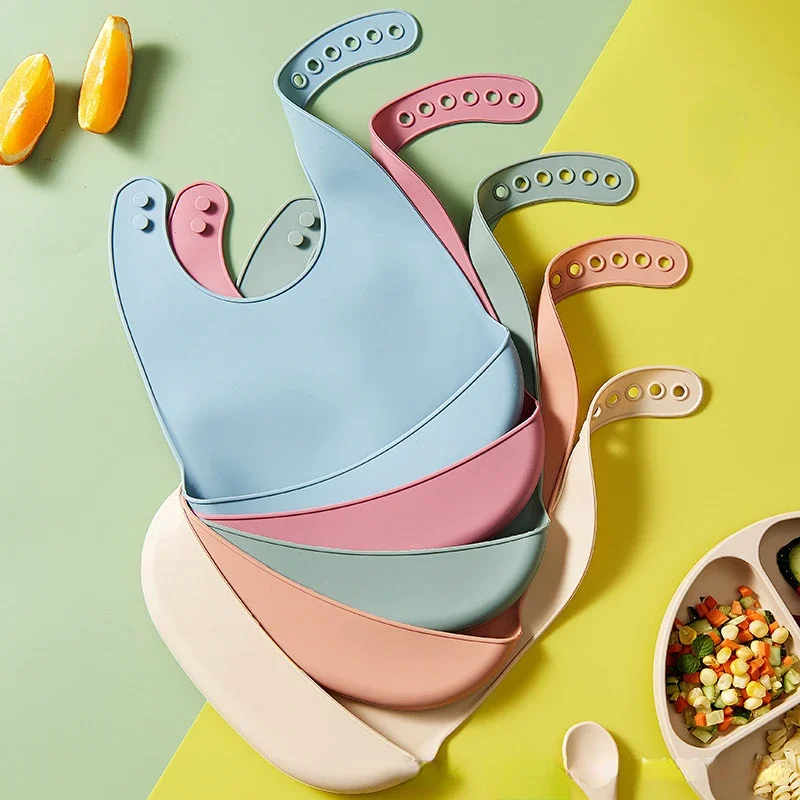 1-3 Peças Babadores Ajustáveis - Waterproof Baby Bibs Silicone avaliação e preço