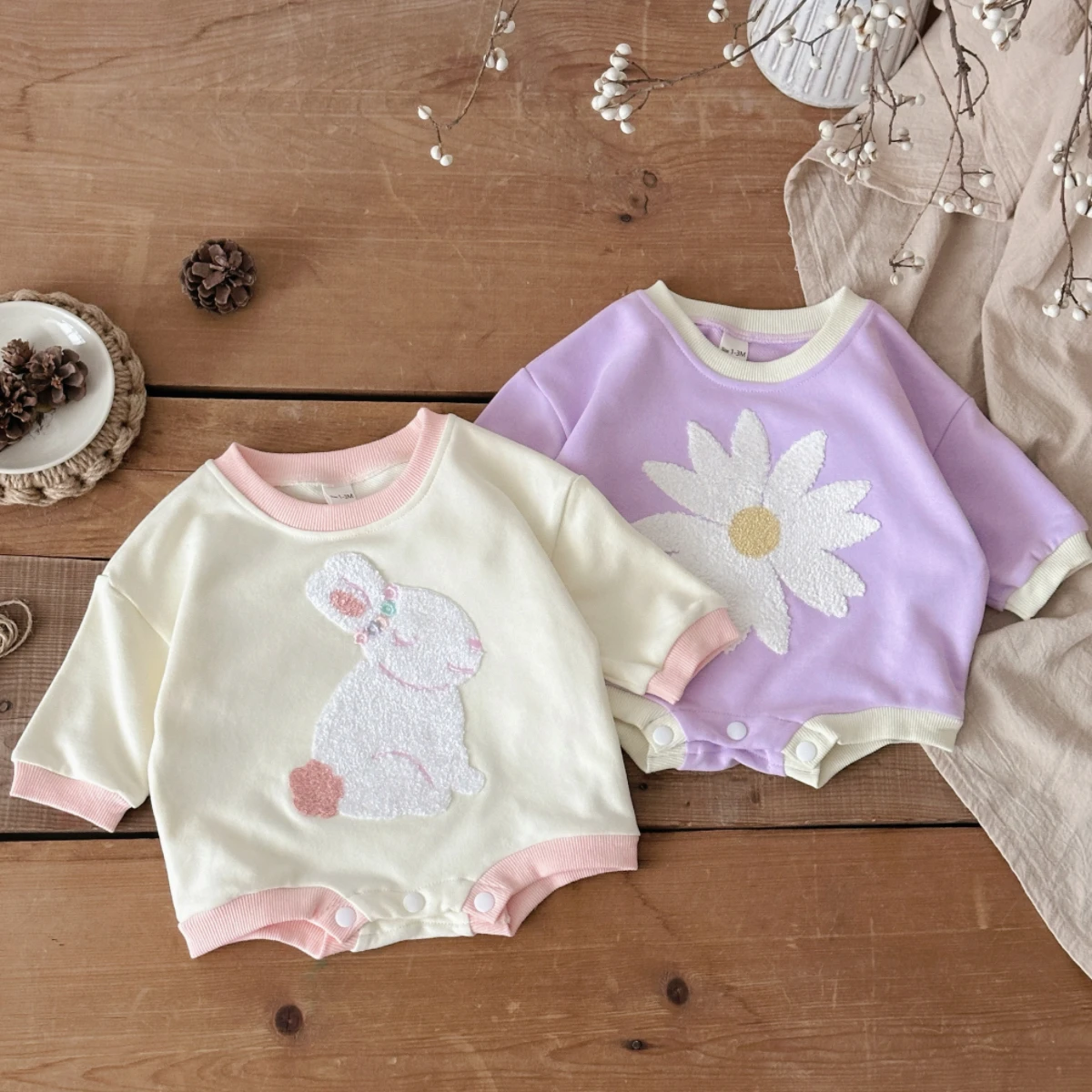 Body de manga comprida com apl - Newborn Baby Girl Romper Floral avaliação e preço