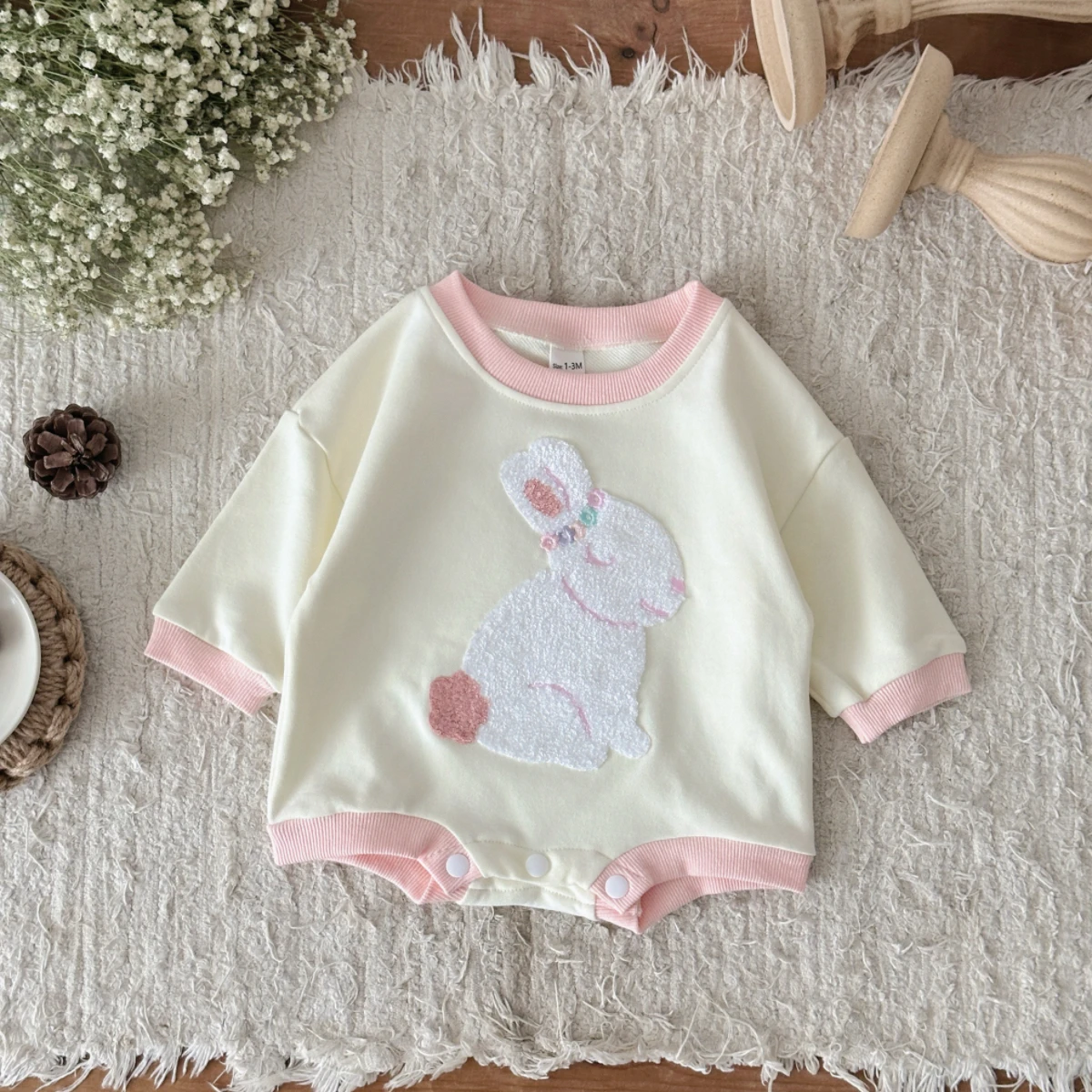 Body de manga comprida com apl - Newborn Baby Girl Romper Floral avaliação e preço